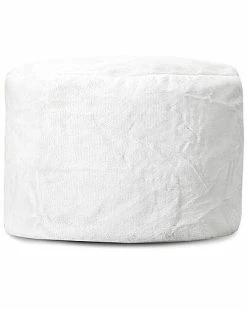 Gouchee Home Lapina Faux Rabbit Fur Round Pouf