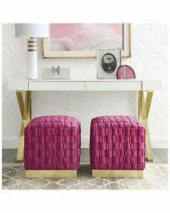 Nicole Miller Griffin Velvet Ottoman Home -Shop Style Sales 3050228057 RLLD 2