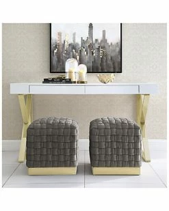 Nicole Miller Griffin Velvet Ottoman Home 6 Nicole Miller Griffin Velvet Ottoman Home -Shop Style Sales 3050228062 RLLD 2