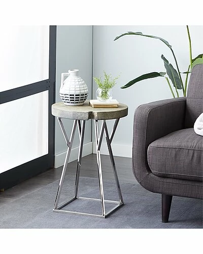 Peyton Lane Stainless Steel Contemporary Accent Table Home 4 Peyton Lane Stainless Steel Contemporary Accent Table Home - Image 2