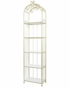 Peyton Lane Marble Glam Shelving Unit Home