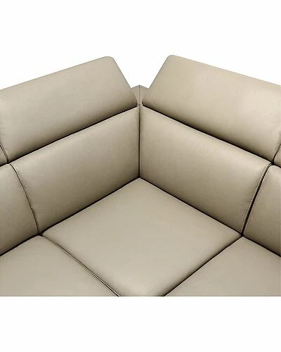 Pasargad Home Modena Collection Italian Leather Sectional Sofa 6 Pasargad Home Modena Collection Italian Leather Sectional Sofa - Image 4