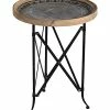 A&B Home Classic Vintage Wood & Metal Round Side Table 2 A&B Home Classic Vintage Wood & Metal Round Side Table -Shop Style Sales 3050235139 RLLD 1