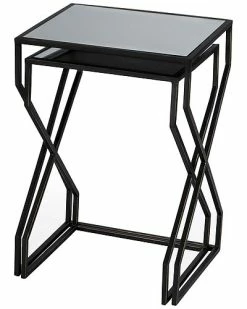 Butler Specialty Company Demi Modern Mirrored Nesting Tables Home