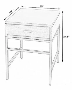 Butler Specialty Company Hans 1 Drawer Wood And Iron End Table Home -Shop Style Sales 3050238332 RLLD 3