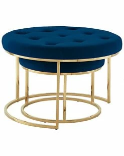 Nicole Miller Set Of 2 Keanu Velvet Ottomans Home 10 Nicole Miller Set Of 2 Keanu Velvet Ottomans Home -Shop Style Sales 3050240252 RLLD 3