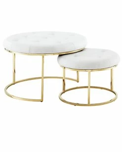 Nicole Miller Set Of 2 Keanu Ottomans Home