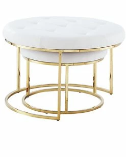 Nicole Miller Set Of 2 Keanu Ottomans Home -Shop Style Sales 3050240255 RLLD 3