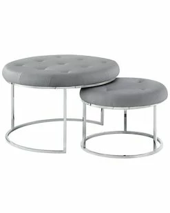 Nicole Miller Set Of 2 Keanu Ottomans Home