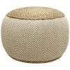Pasargad Home Santorini Cotton & Jute Pouf