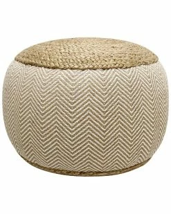 Pasargad Home Santorini Cotton & Jute Pouf