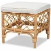 Baxton Studio Orchard Upholstered Rattan Ottoman Home -Shop Style Sales 3050250950 RLLD 1