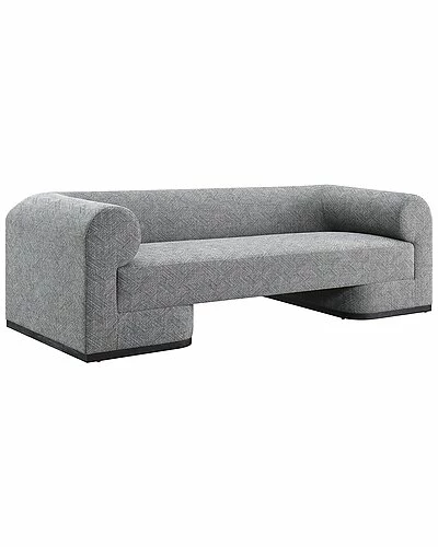 Sagebrook Home Modern Sofa With Black Oak Base 3 Sagebrook Home Modern Sofa With Black Oak Base