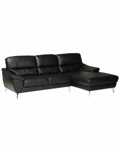 Baxton Studio Townsend Modern Leather Sectional Sofa With Right Facing Chaise Home