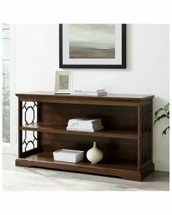 Hewson Lateral Bookshelf With Decorative Metal Sides Home -Shop Style Sales 3050265122 RLLD 4