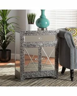 Baxton Studio Wycliff Metal And Mirrored Glass 1-Drawer Sideboard Buffet Home 7 Baxton Studio Wycliff Metal And Mirrored Glass 1-Drawer Sideboard Buffet Home -Shop Style Sales 3050270870 RLLD 2