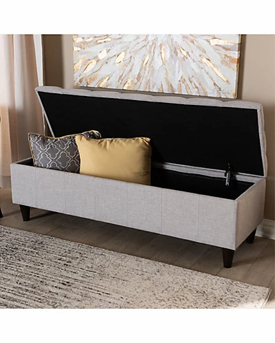 Design Studios Brette Modern Finished Wood Storage Bench Ottoman Home Graylish Beige 5 Design Studios Brette Modern Finished Wood Storage Bench Ottoman Home Graylish Beige - Image 3
