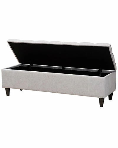 Design Studios Brette Modern Finished Wood Storage Bench Ottoman Home Graylish Beige 6 Design Studios Brette Modern Finished Wood Storage Bench Ottoman Home Graylish Beige - Image 4