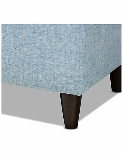 Design Studios Brette Modern Finished Wood Storage Bench Ottoman Home Light Blue 7 Design Studios Brette Modern Finished Wood Storage Bench Ottoman Home Light Blue - Image 5