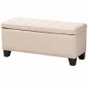 Design Studios Fera Beige Storage Ottoman Home
