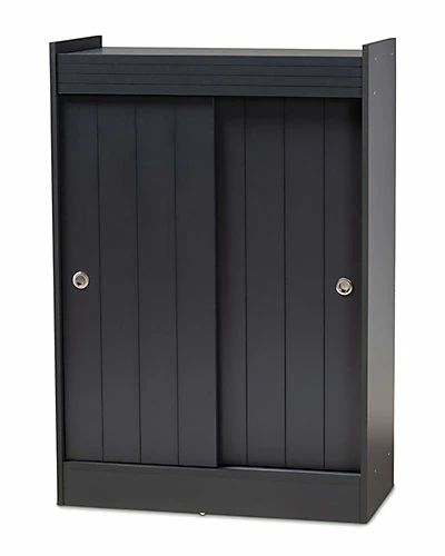 Design Studios Leone Charcoal Finished 2-Door Wood Entryway Shoe Storage Cabinet Home 7 Design Studios Leone Charcoal Finished 2-Door Wood Entryway Shoe Storage Cabinet Home - Image 5