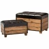 Design Studios Marelli Rustic Upholstered 2pc Wood Storage Trunk Ottoman Set Home Dark Brown/golden Oak 2 Design Studios Marelli Rustic Upholstered 2pc Wood Storage Trunk Ottoman Set Home Dark Brown/golden Oak -Shop Style Sales 3050271549 RLLD 1