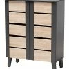 Design Studios Melle 2-Door Wood Entryway Shoe Storage Cabinet Home Oak/gray