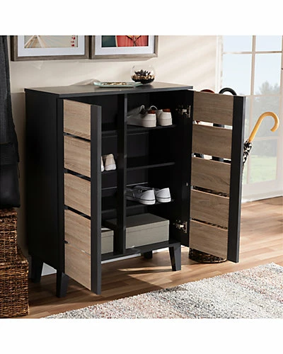 Design Studios Melle 2-Door Wood Entryway Shoe Storage Cabinet Home Oak/gray 5 Design Studios Melle 2-Door Wood Entryway Shoe Storage Cabinet Home Oak/gray - Image 3