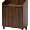Design Studios Rossin Walnut Brown Finished 2-Door Wood Entryway Shoe Storage Cabinet Home -Shop Style Sales 3050271557 RLLD 1