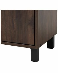 Design Studios Rossin Walnut Brown Finished 2-Door Wood Entryway Shoe Storage Cabinet Home -Shop Style Sales 3050271557 RLLD 5