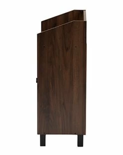 Design Studios Rossin Walnut Brown Finished 2-Door Wood Entryway Shoe Storage Cabinet Home -Shop Style Sales 3050271557 RLLD 6