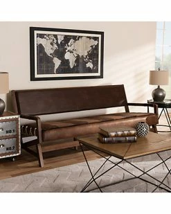 Design Studios Rovelyn Upholstered Walnut Finished Wood Sofa Home -Shop Style Sales 3050271560 RLLD 2