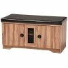 Design Studios Valina Upholstered 2-Door Wood Shoe Storage Bench Home