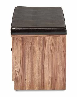 Design Studios Valina Upholstered 2-Door Wood Shoe Storage Bench Home -Shop Style Sales 3050271566 RLLD 5