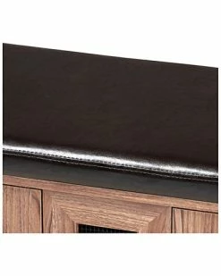 Design Studios Valina Upholstered 2-Door Wood Shoe Storage Bench Home -Shop Style Sales 3050271566 RLLD 6