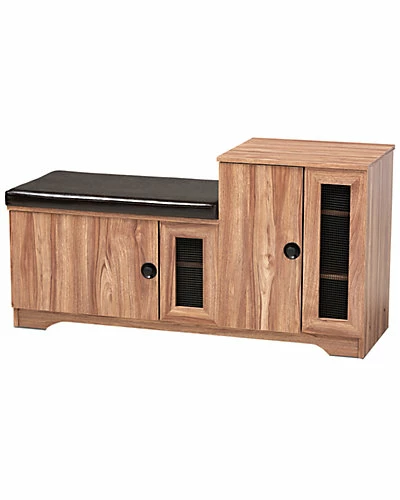Design Studios Valina Upholstered 2-Door Wood Shoe Storage Bench Home Dark Brown/oak 9 Design Studios Valina Upholstered 2-Door Wood Shoe Storage Bench Home Dark Brown/oak - Image 7