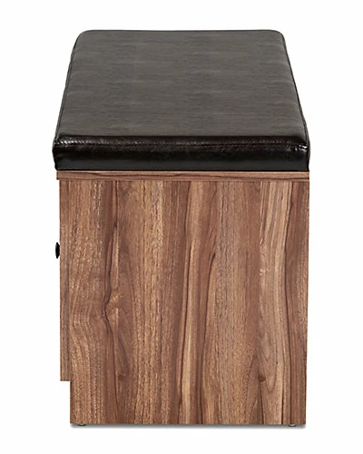 Design Studios Valina Upholstered 2-Door Wood Shoe Storage Bench Home Dark Brown/oak 7 Design Studios Valina Upholstered 2-Door Wood Shoe Storage Bench Home Dark Brown/oak - Image 5