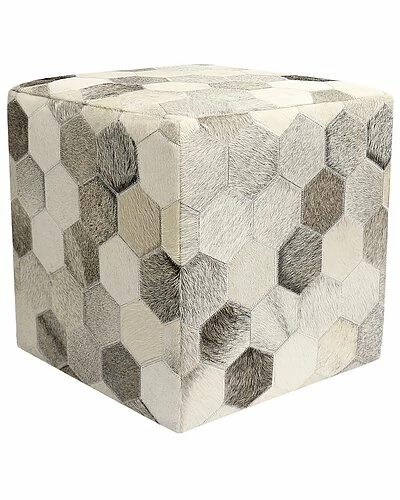 Pasargad Home Galaxy Cowhide Ottoman Pouf 3 Pasargad Home Galaxy Cowhide Ottoman Pouf