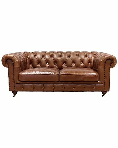 Pasargad Home Leather Chester Bay Tufted Loveseat 3 Pasargad Home Leather Chester Bay Tufted Loveseat