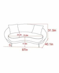 Pasargad Home Luna Collection Textured Fabric Curved Sofa -Shop Style Sales 3050285642 RLLD 3