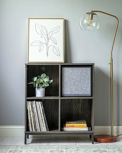 Crosley Jacobsen Record Storage Cube Bookcase With Speaker Home 4 Crosley Jacobsen Record Storage Cube Bookcase With Speaker Home - Image 2