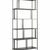Abraham + Ivy Ernest 34In Wide Gunmetal Gray Bookcase Home