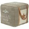 Peyton Lane Rustic Square Canvas Pouf Home