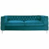 Chic Home Da Vinci Teal Velvet Sofa