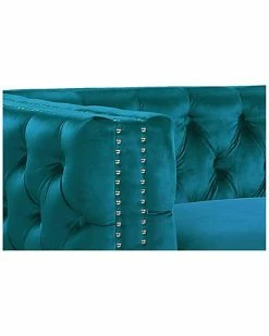 Chic Home Da Vinci Teal Velvet Sofa -Shop Style Sales 3050293171 RLLD 3