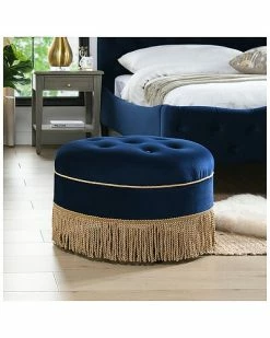 Jennifer Taylor Home Yolanda Upholstered Round Accent Ottoman -Shop Style Sales 3050293818 RLLD 3