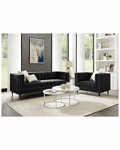 Nicole Miller Geoffey Velvet Sofa Home 5 Nicole Miller Geoffey Velvet Sofa Home - Image 3