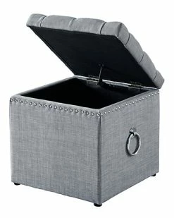 Inspired Home Light Grey Linen Storage Ottoman -Shop Style Sales 3050297126 RLLD 4
