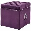 Inspired Home Purple Velvet Storage Ottoman