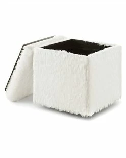 Inspired Home White Faux Fur Ottoman 9 Inspired Home White Faux Fur Ottoman -Shop Style Sales 3050297176 RLLD 4